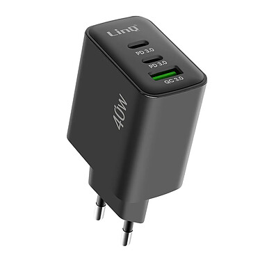 LinQ Chargeur secteur  40W - USB QC 3.0 + 2x USB-C Power Delivery