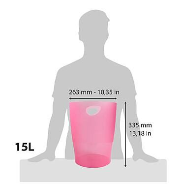 Avis EXACOMPTA ECOBIN Corbeille à papier 15 Litres- Framboise translucide