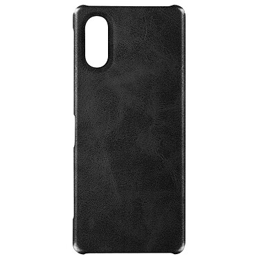 Avizar Coque pour Sony Xperia 5 V Rigide revêtement Simili Cuir  Noir