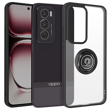 Avizar Coque pour Oppo Reno 12 Pro Bague Métallique Support Vidéo Noir