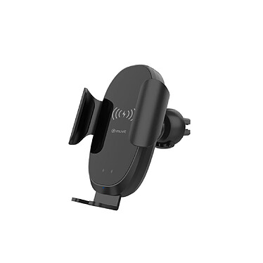 Muvit Support Voiture Chargeur Induction Qi 15W avec Capteur Infrarouge et Câble USB-C Noir