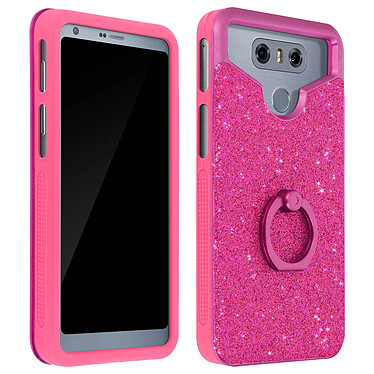 Avizar Coque Universelle smartphones 4,5 à 4,7" Paillette Bague Support Vidéo fuschia