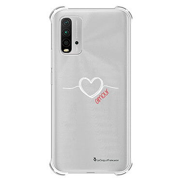 LaCoqueFrançaise Coque Xiaomi Redmi 9T Silicone antichocs Solides coins renforcés  transparente Motif Coeur Blanc Amour