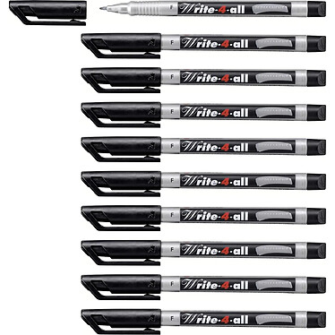 STABILO Stylo Feutre Permanent Write-4-all Pointe Fine 0,7 mm Noir x 10