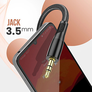 Acheter XO Câble Audio Jack 3.5mm Mâle vers Mâle Nylon Tressé 1m Connecteurs PVC Noir