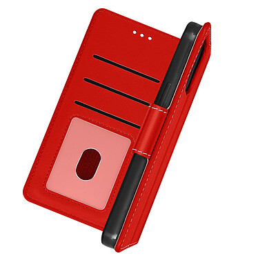 Avizar Housse iPhone 13 Mini Portefeuille Multi-compartiments Support Vidéo Rouge