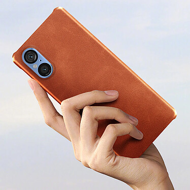 Avis Avizar Coque pour Sony Xperia 5 V Rigide revêtement Simili Cuir  Marron