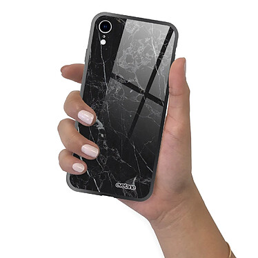 Evetane Coque en verre trempé iPhone Xr Marbre noir pas cher