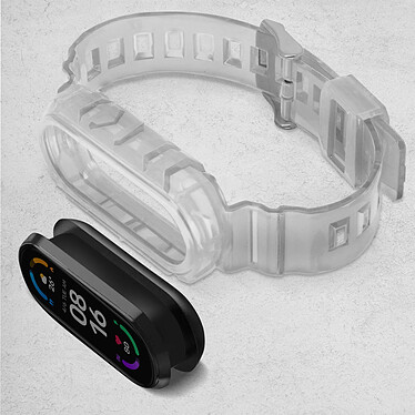 Avis Avizar Bracelet Xiaomi Mi Band 6 et 5 Sport Silicone antichoc Sangle 24cm Transparent