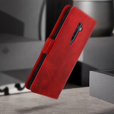 Acheter Avizar Étui Oppo Reno 2 Housse Folio Porte-carte Fonction Support rouge