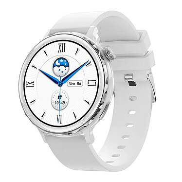 LinQ Montre Connectée Bluetooth Suivi Santé Gestion Appels Musiques  Cadran Argent