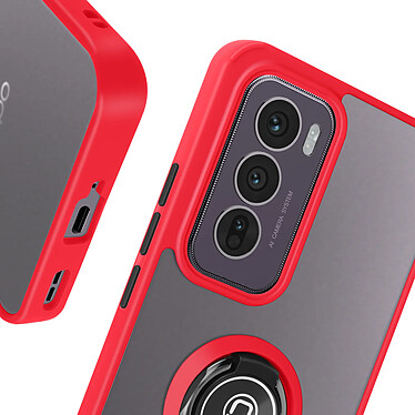 Avizar Coque pour Oppo Reno 12 Bague Métallique Support Vidéo Rouge pas cher