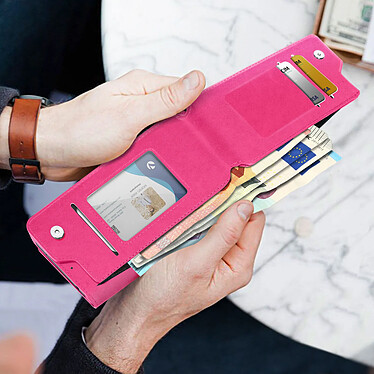 Avis Avizar Etui pour Smartphone 4,3 à 4,7 Portefeuille Porte Monnaie Porte Carte  fuchsia