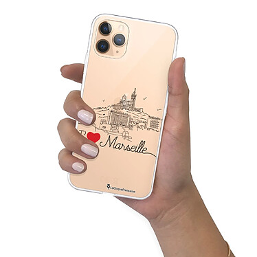 LaCoqueFrançaise Coque iPhone 11 Pro Max 360 intégrale transparente Motif J'aime Marseille Tendance pas cher