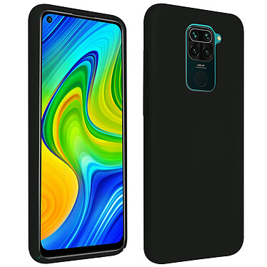 Avizar Coque Xiaomi Redmi Note 9 Silicone Semi-rigide Finition Soft Touch Noir