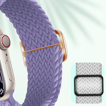 Avis Avizar Bracelet pour Apple Watch 41mm et 40mm et 38 mm Nylon Tressé Ajustable par Boucle Métallique  lavande