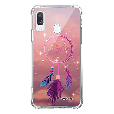 Evetane Coque Samsung Galaxy A40 Silicone antichocs Solides coins renforcés  transparente Motif Attrape rêve rose