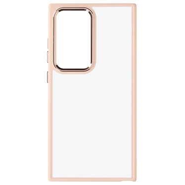 Avizar Coque pour Samsung S24 Ultra Dos Rigide Contour Souple Design Fumé Rose Poudré