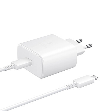 Samsung Chargeur Secteur  Original Câble USB-C vers USB-C Fast Charging 2.0 Blanc