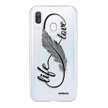 Evetane Coque Samsung Galaxy A40 360 intégrale transparente Motif Love Life Tendance