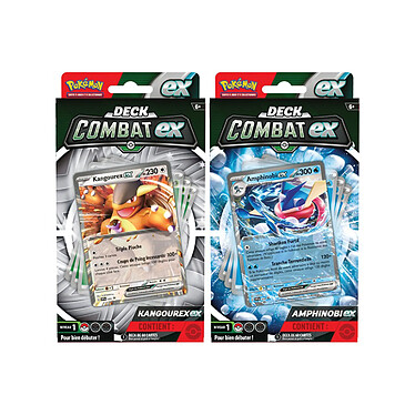 Pokemon JCC Deck de combat de 60 cartes Aléatoire entre Kangourex EX et Amphinobi EX Multicolore