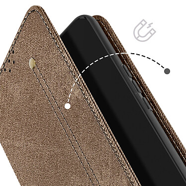 Avizar Etui Denim Portefeuille pour Honor Magic 6 Lite 5G Support vidéo Bronze pas cher