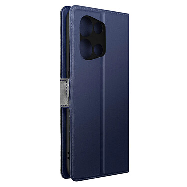 Avizar Étui pour Oppo Reno 8 5G Portefeuille Support Finition Striée Ultra-Slim  Bleu Nuit / Gris