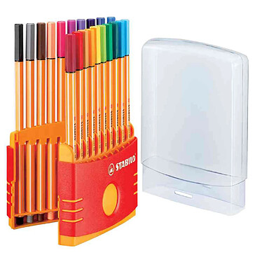 STABILO Etui ColorParade de 20 Stylos-Feutre POINT 88 Pointe Fine 0,4 mm assorties