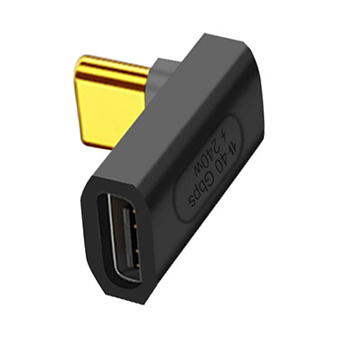 Avizar Adaptateur USB C Mâle vers Femelle Coudé à 90 degrés Charge 240W Synchro 40Gbps Vidéo 8K