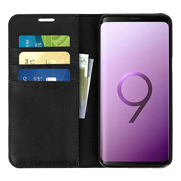 Avis Avizar Etui Galaxy S9 Housse Cuir Clapet Portefeuille Fonction Support Noir