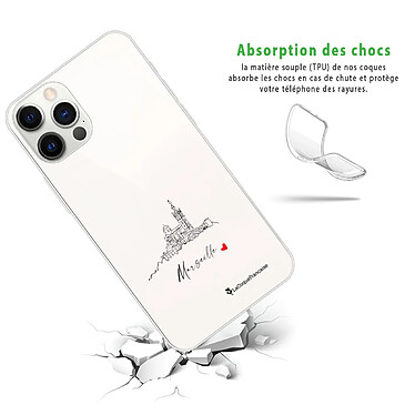 Avis LaCoqueFrançaise Coque iPhone 12/12 Pro 360 intégrale transparente Motif Marseille Notre Dame Tendance