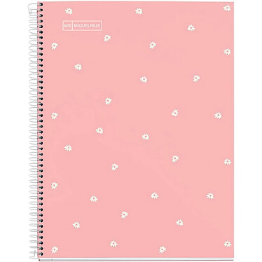 APLI Carnet A5 NB1 80 Feuilles 90g Quadrillées Couverture Rigide MARGUERITE ROSE