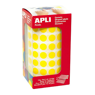 APLI Rouleau de 5192 Gommettes Rondes 10,5 mm Jaune