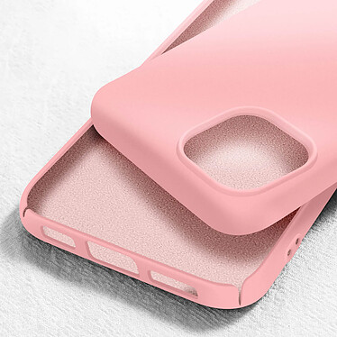 Avizar Coque pour iPhone 15 Silicone Premium Semi rigide Finition Mate Douce  Rose pas cher