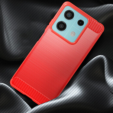 Avis Avizar Coque pour Xiaomi Redmi Note 13 5G Flexible Effet Carbone et Brossé Rouge