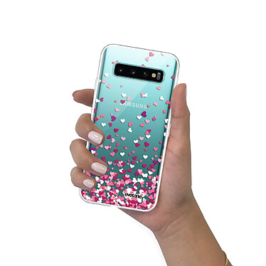 Evetane Coque Samsung Galaxy S10 360 intégrale transparente Motif Confettis De Coeur Tendance pas cher