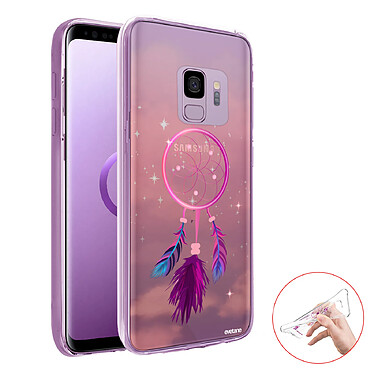 Evetane Coque Samsung Galaxy S9 360 intégrale transparente Motif Attrape rêve rose Tendance