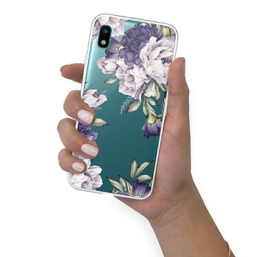 LaCoqueFrançaise Coque Samsung Galaxy A10 360 intégrale transparente Motif Pivoines Violettes Tendance pas cher