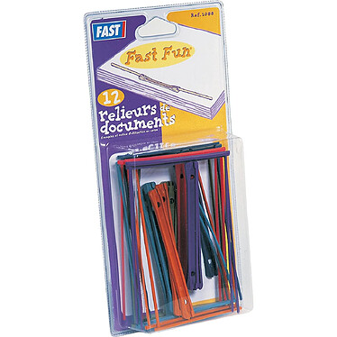 FAST Lot 12 Relieurs universels en plastique semi-rigide 10 cm Violet/Rouge/Noir/Bleu