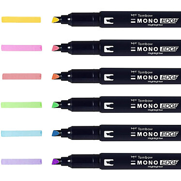 Avis TOMBOW Pochette de 6 surligneurs Double Pointe MONO edge