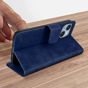 Acheter Avizar Étui pour iPhone 14 Plus Folio Portefeuille Support Vidéo Effet Mat Soft Touch  bleu nuit