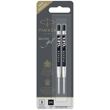 PARKER Pack de 2 Rechange QUINK Gel Pointe Moyenne Noir