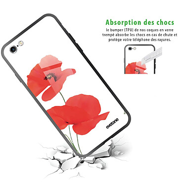 Avis Evetane Coque en verre trempé iPhone 6/6S Coquelicot