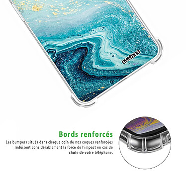 Acheter Evetane Coque Xiaomi Redmi Note 10 Pro anti-choc souple angles renforcés transparente Motif Bleu Nacré Marbre