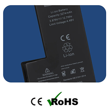 Acheter Clappio Batterie sans BMS pour iPhone 15 Pro 3274mAh Sans message d'erreur Noir