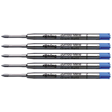 ROTRING Mine Jumbo Pour Stylo Bille Pte Moyenne Bleu x 5