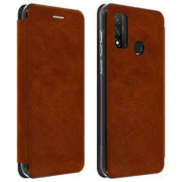 Avizar Étui Huawei P smart 2020 Simili-Cuir Clapet Porte-carte Support Vidéo marron