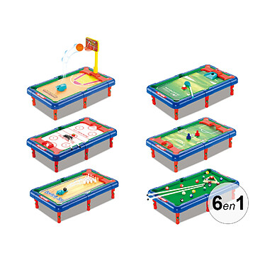 TechKidz Table multi-jeux 6 en 1 - Modèle Evolutive Multicolore