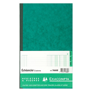 EXACOMPTA Piqûre 32x19,5cm echeancier 80 pages