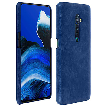 Avizar Coque Oppo Reno 2 Aspect Cuir Effet Vintage Protection Rigide et Fine bleu foncé